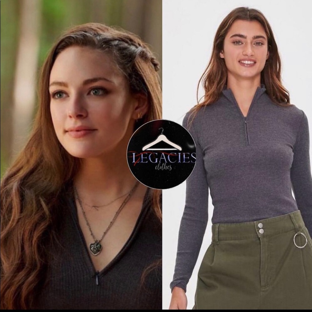 Hope mikaelson ribbed Half zip too Forever 21 top-2xl